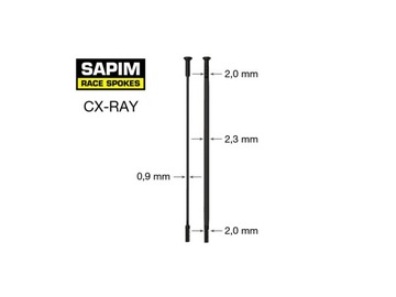 Плоские прямые спицы Sapim CX-Ray 282