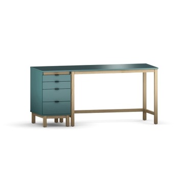 B-DES3 TURKUSOWE biurko 100cm, szafka z szufladami