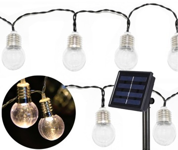 СОЛНЕЧНЫЕ САДОВЫЕ ЛАМПЫ GIRLANDA 20LED - 5,8 м