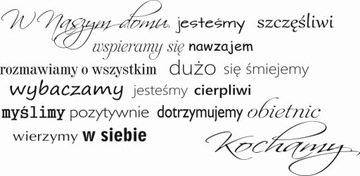 Naklejka na ścianę cytat napis W naszym domu