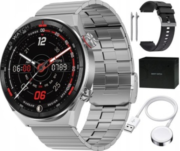 Zegarek Męski Smartwatch ROZMOWY BRANSOLETKA + PASEK+ ŁADOWARKA INDUKCYJNA