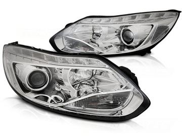 LAMPY PRZEDNIE FORD FOCUS 3 III MK3 11-14R LED CHROM
