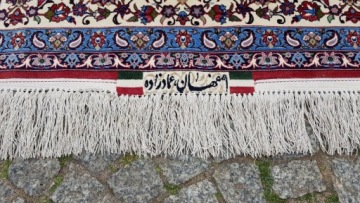 ИСФАХАНСКИЙ ПОДПИСАННЫЙ ГЛЯНЦЕВЫЙ R.ТКАНЫЙ ПЕРСИДСКИЙ КОВЕР ШЕЛК + ШЕРСТЬ ПРОБКА 158/260