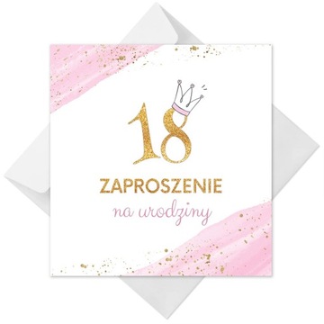 Zaproszenia na 18 Urodziny osiemnastkę Koperta NC6