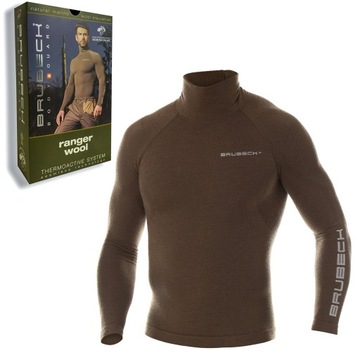 Bielizna termoaktywna Bluza Ranger Wool Brubeck Khaki męska Termo XXL