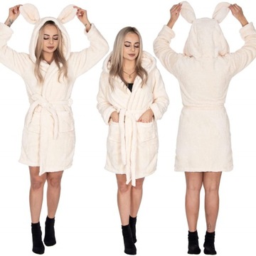 ХАЛАТ ЖЕНСКИЙ ТЕПЛЫЙ С КАПЮШОНОМ R.L/XL, ЗАВЯЗЫВАЕМЫЙ НА ТАЛИИ, ТОЛСТЫЙ, ДЛИННЫЙ, МЯГКИЙ