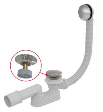 SYFON do WANNY KLIK-KLAK NISKI Metal AlcaPLAST