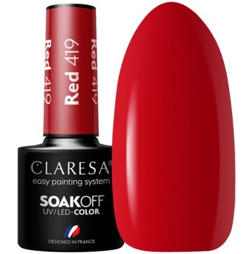 CLARESA LAKIER HYBRYDOWY MOCNY CZERWONY RED 419