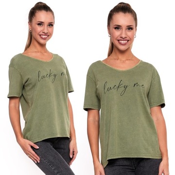 T-SHIRT DAMSKI KOSZULKA KOBIECY BAWEŁNA MORAJ - S