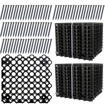 Парковочная решетка Ажурная газонная георешетка 50х50х4см + Анкеры 80 шт.