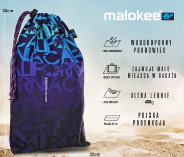 Быстросохнущее пончо для серфинга Maloka с капюшоном и чехлом