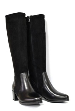 CAPRICE 25517-41 ЧЕРНЫЕ БОТИНКИ ИЗ КОЖИ/СТРЕЙЧ Размер 41