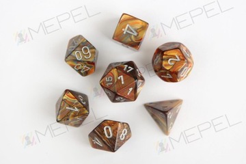 Kości Chessex - zestaw 7 kostek Lustrous Gold/silver