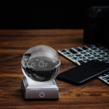 3D НОЧНИК ОБРАЗОВАТЕЛЬНАЯ ЛАМПА СОЛНЕЧНАЯ СИСТЕМА ХРУСТАЛЬНЫЙ ШАР