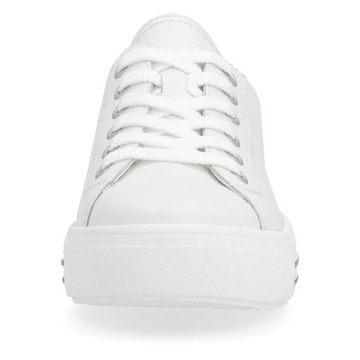 RIEKER - REMONTE Sneakersy, buty, trampki białe skórzane D 0900