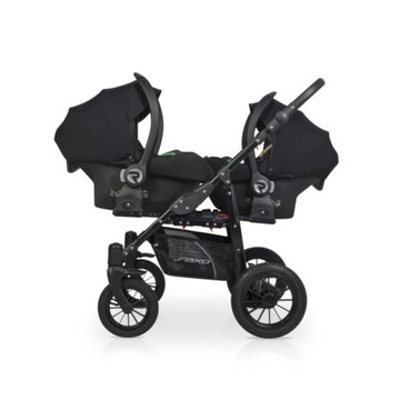 КОЛЯСКА RIKO BASIC SAXO TWIN 3В1 С АДАПТЕРАМИ – ЦВЕТ 04 ОНИКС