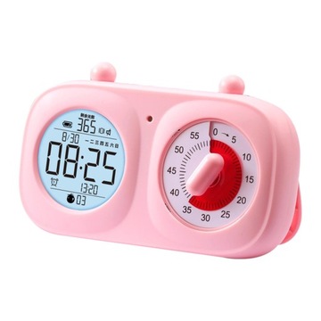 Wizualny timer Zegar Cykl świecenia Czas ładowania USB C Studyjny, różowy