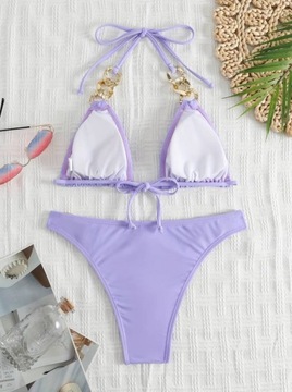 СЕКСУАЛЬНОЕ БИКИНИ ЖЕНСКИЙ КУПАЛЬНИК ИЗ ДВУХ ЧАСТЕЙ, ЗАВЯЗАННЫЙ, ЦВЕТ L