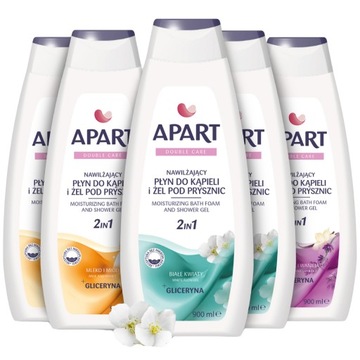 Apart nawilżający żel pod prysznic i Płyn do kąpieli 2w1 5x900ml MIX Zestaw