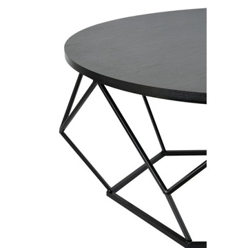Duży metalowy stolik kawowy Diament 90 cm czarny
