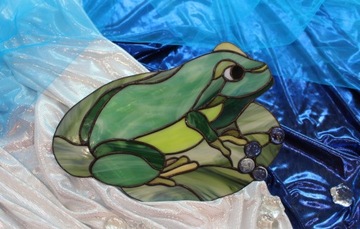 Витражная лягушка Тиффани символ счастья, подарок