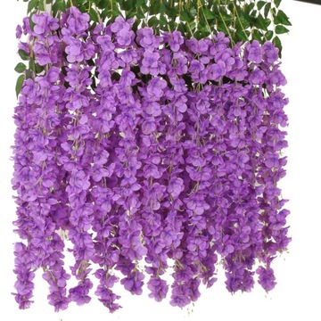 Girlanda Sztuczne Kwiaty Wisteria Bluszcz Dekoracja Kwiatowa