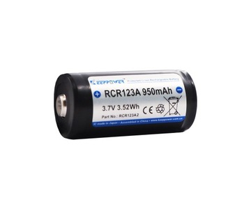 Akumulator KEEPPOWER 16340 950mAh Li-Ion 3.7V RCR123A2 PCM