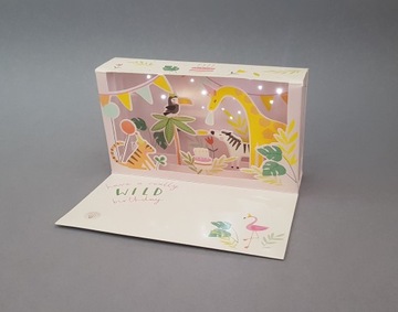 ОТКРЫТКА на день рождения для детей со светодиодной подсветкой