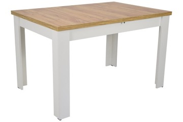 Stół BIAŁY blat DĄB 80x120/160 DO SALONU klasyczny