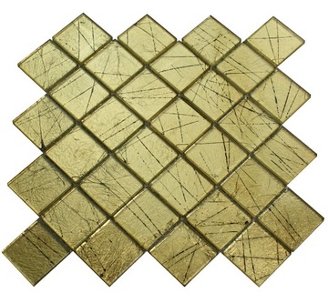 Mozaika szklana złota RETRO GOLD ROMB dekor płytka
