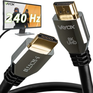 КАБЕЛЬ HDMI 2.1 8K СВЕРХВЫСОКОСКОРОСТНОЙ 48 Гбит/с eARC FHD 240 Гц VAYOX 3 м