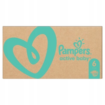pieluszki PAMPERS ACTIVE BABY rozmiar 6 128 sztuk duży karton opakowanie