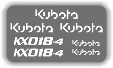 NAKLEJKI koparka minikoparka KUBOTA KX018-4