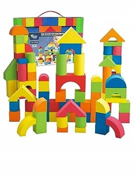 Набор из 41 пенопластового кирпича, мягкий, разноцветный