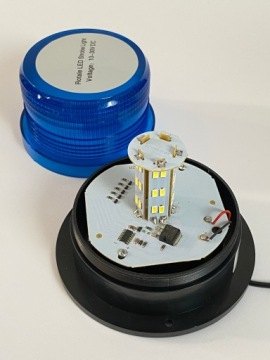 СИНЯЯ СВЕТОДИОДНАЯ ЛАМПА СТРОБОСКОПА НА КРЫШЕ ПОЛИЦИИ + ПОЛИЦЕЙСКАЯ СИРЕНА