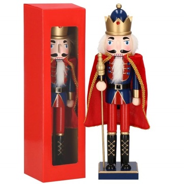 DREWNIANY DZIADEK DO ORZECHÓW XXL 38cm PREMIUM figurka OZDOBA ŚWIĄTECZNA