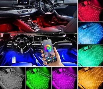 СВЕТОДИОДНАЯ ЛЕНТА ДЛЯ АВТОМОБИЛЕЙ RGB ОСВЕЩЕНИЕ 5050 ДИСТАНЦИОННОЕ ПРИЛОЖЕНИЕ BLUETOOTH