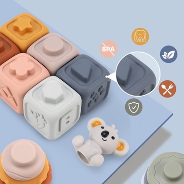 МЯГКИЕ РЕЗИНОВЫЕ БЛОКИ СЕНСОРНАЯ БАШНЯ ОБРАЗОВАТЕЛЬНАЯ ПИРАМИДА МИШКИ ТИДИ