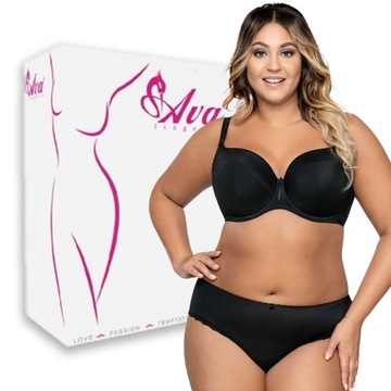 Biustonosz AVA 1263 usztywniany Full czarny 80E