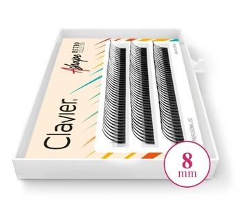 Kępki Rzęs CLAVIER Retro A Shape 8mm skręt C
