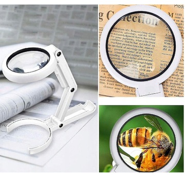 Лупа-лупа, косметическая лампа, 8 светодиодов, для чтения, 5x11x, складная