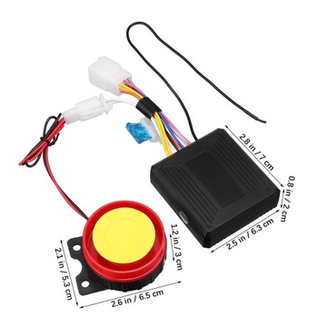 UNIWERSALNY MOTOCYKLOWY ALARM ANTYKRADZIEŻOWY 12V Z PILOTEM