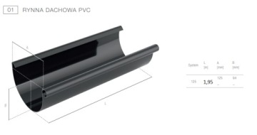 ЖЕЛОБ Bryza PVC 125, длина 1,95 м, ral 8017 КОРИЧНЕВЫЙ