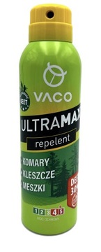 Спрей от комаров защищает от клещей ULTRAMAX 30% DEET Vaco
