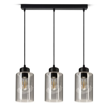 Lampa Wisząca Sufitowa Żyrandol Czarna Szklana Glass Tube 535-BZ3 LED E27