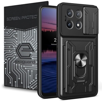 ETUI PANCERNE CASE COVER OBUDOWA RING + SZKŁO do XIAOMI POCO X6 PRO 5G