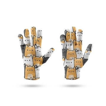 Panda Printing Women Men Gloves Winter Anti-Skid