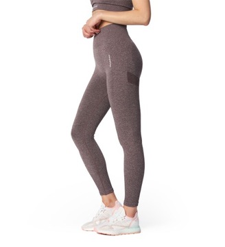 Legginsy damskie sportowe getry wysoki stan allure Carpatree M brązowe