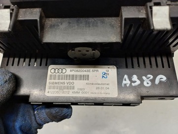 AUDI A3 8P 03- PANEL VENTILACE KLIMATIZACE 8P0820043E