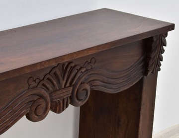 Колониальная консоль, массив дерева, индийский палисандр, ручная резьба.